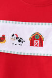 Red Farm Embroidery Pants Set - Aaria Tees Aaria Tees