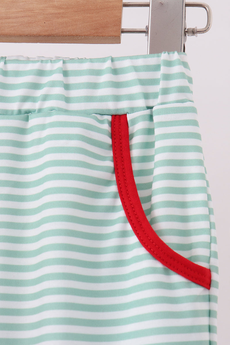 Red Farm Embroidery Pants Set - Aaria Tees Aaria Tees