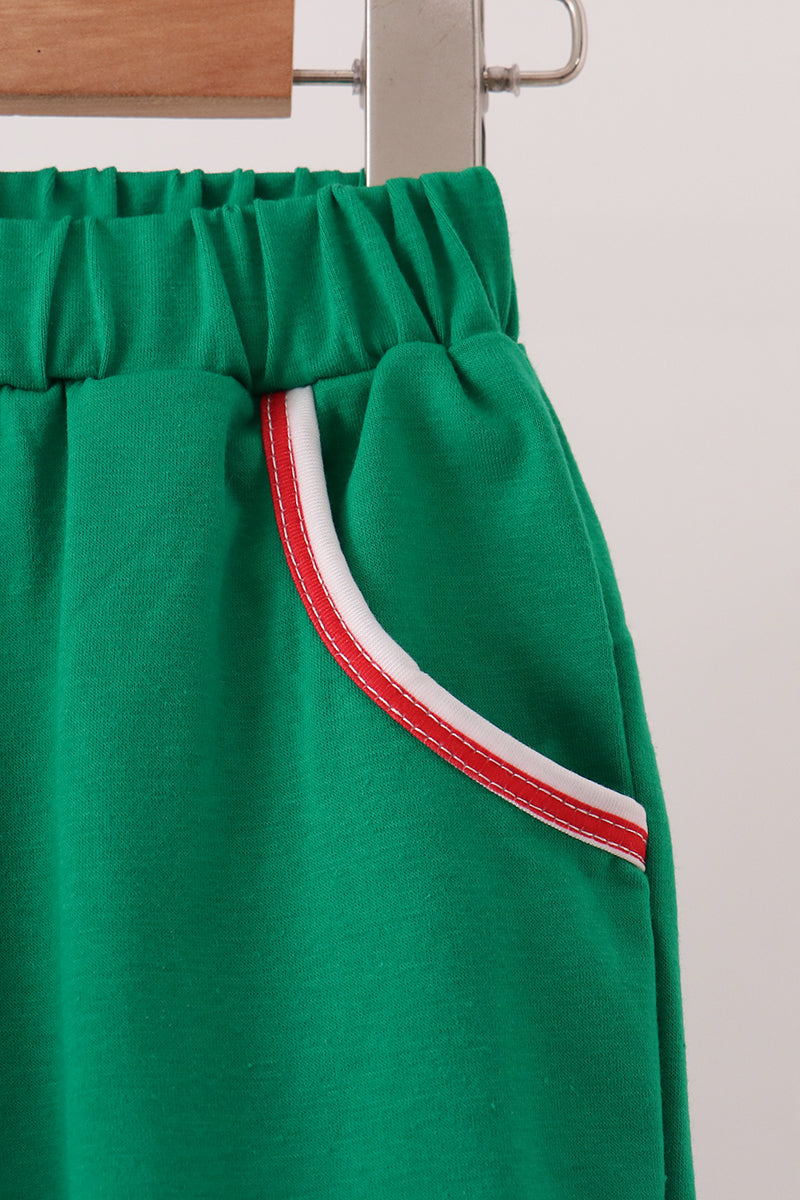 Red Nutcracker Embroidery Stripe Pants Set - Aaria Tees Aaria Tees