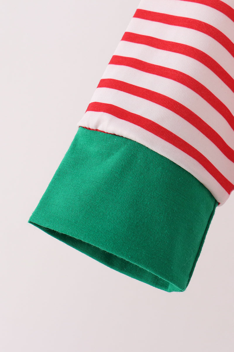 Red Nutcracker Embroidery Stripe Pants Set - Aaria Tees Aaria Tees