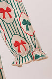 Green Christmas Bow Ruffle Bamboo Dress - Aaria Tees Aaria Tees