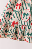 Green Christmas Bow Ruffle Bamboo Dress - Aaria Tees Aaria Tees