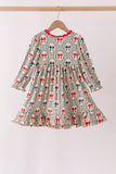 Green Christmas Bow Ruffle Bamboo Dress - Aaria Tees Aaria Tees