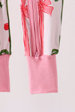 Pink Bow Zip Bamboo Romper - Aaria Tees Aaria Tees