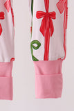 Pink Bow Zip Bamboo Romper - Aaria Tees Aaria Tees