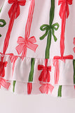 Pink Bow Ruffle Bamboo Dress - Aaria Tees Aaria Tees