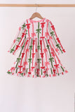 Pink Bow Ruffle Bamboo Dress - Aaria Tees Aaria Tees