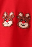 Red Reindeer French Knot Pants Set - Aaria Tees Aaria Tees