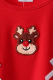 Red Reindeer French Knot Ruffle Pants Set - Aaria Tees Aaria Tees