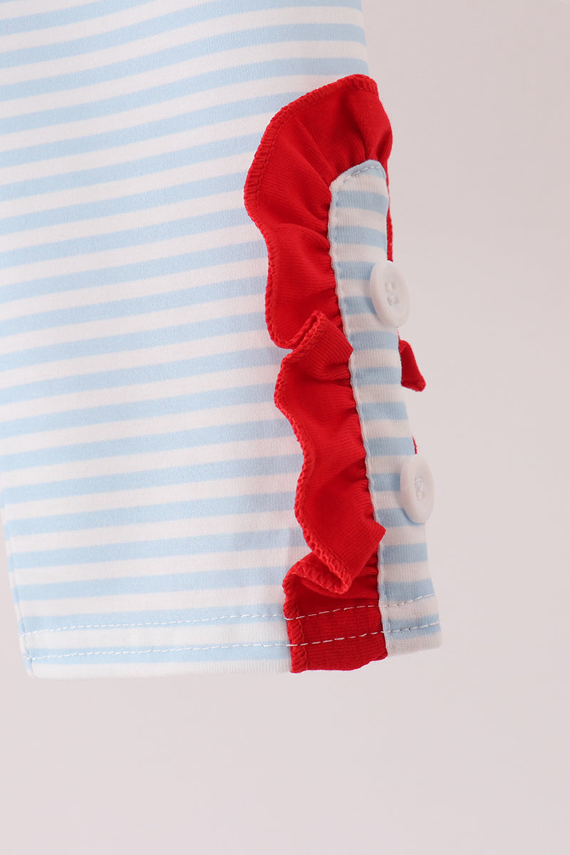Red Reindeer French Knot Ruffle Pants Set - Aaria Tees Aaria Tees