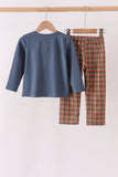 Blue Nativity Embroidery Pants Set - Aaria Tees Aaria Tees