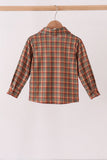 Brown Nativity Embroidery Button Down Shirt - Aaria Tees Aaria Tees