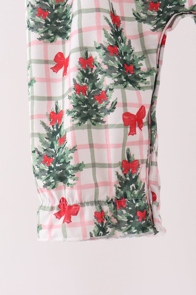 Red Bow Embroidery Velvet Ruffle Romper - Aaria Tees Aaria Tees