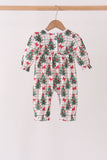 Red Bow Embroidery Velvet Ruffle Romper - Aaria Tees Aaria Tees