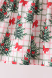 Red Bow Embroidery Velvet Ruffle Pants Set - Aaria Tees Aaria Tees
