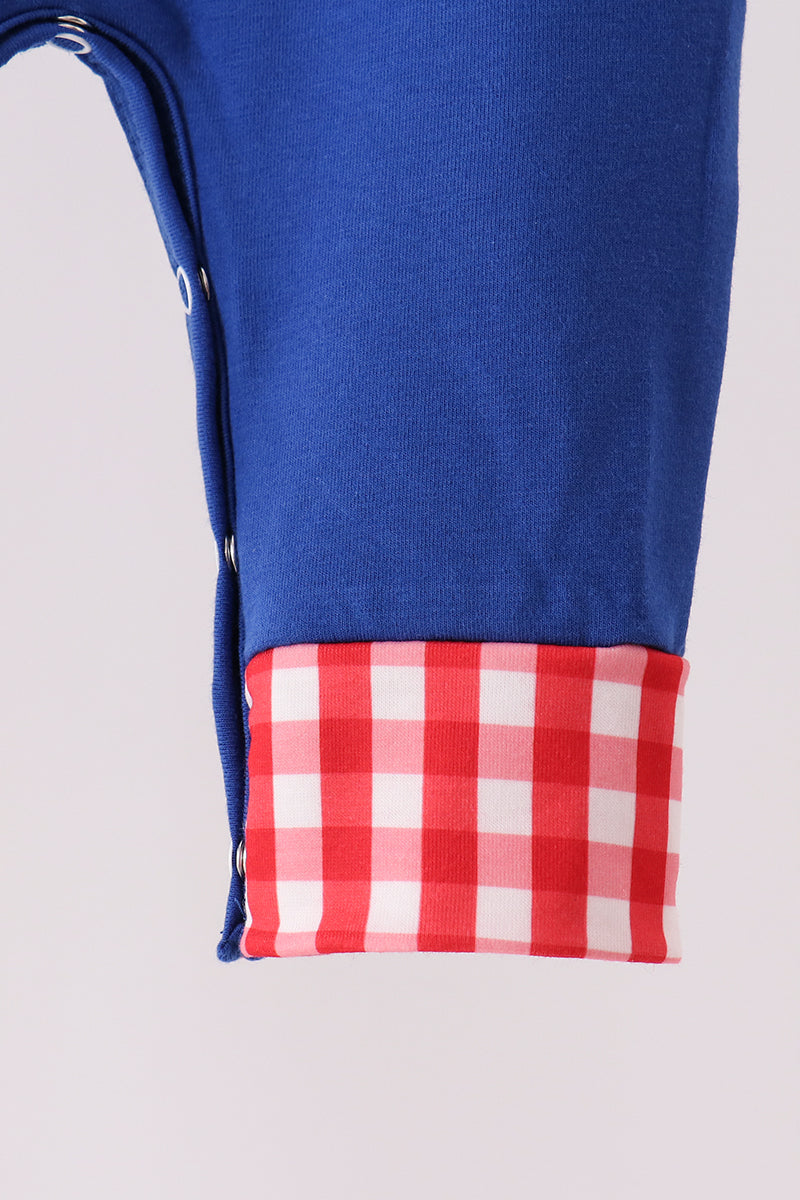 Blue Fire Truck Applique Romper - Aaria Tees Aaria Tees