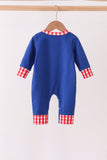 Blue Fire Truck Applique Romper - Aaria Tees Aaria Tees