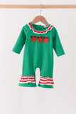 Green Reindeer French Knot Ruffle Romper - Aaria Tees Aaria Tees