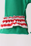 Green Reindeer French Knot Ruffle Romper - Aaria Tees Aaria Tees