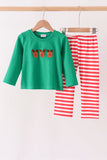 Green Reindeer French Knot Pants Set - Aaria Tees Aaria Tees