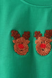 Green Reindeer French Knot Pants Set - Aaria Tees Aaria Tees