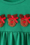 Green Reindeer French Knot Dress - Aaria Tees Aaria Tees