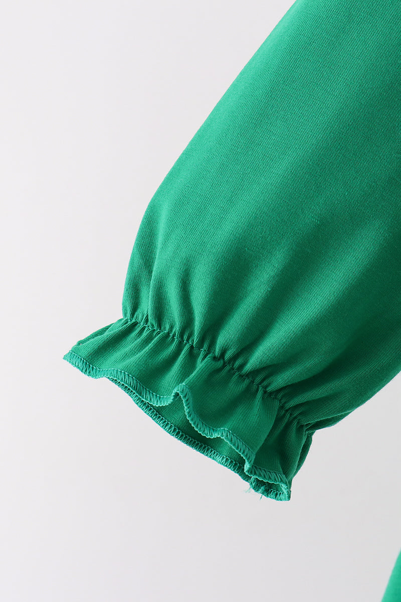 Green Reindeer French Knot Dress - Aaria Tees Aaria Tees