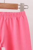 Pink Santa French Knot Bow Pants Set - Aaria Tees Aaria Tees