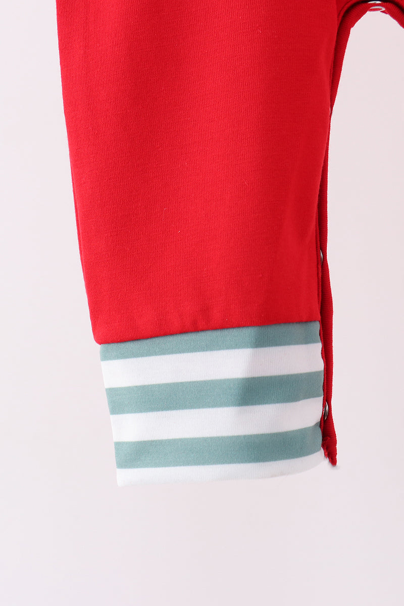 Red Christmas Tree Embroidery Romper - Aaria Tees Aaria Tees