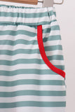 Red Christmas Tree Embroidery Stripe Pants Set - Aaria Tees Aaria Tees