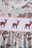 Hunting Deer Embroidery Ruffle Pants Set - Aaria Tees Aaria Tees