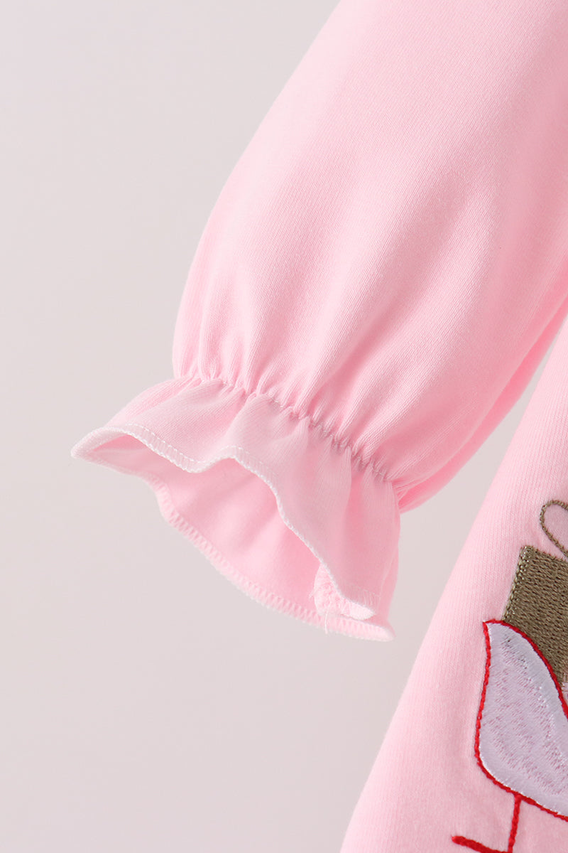 Pink Christmas Embroidery Bloomer Set - Aaria Tees Aaria Tees