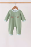 Sage Christmas Embroidery Romper - Aaria Tees Aaria Tees