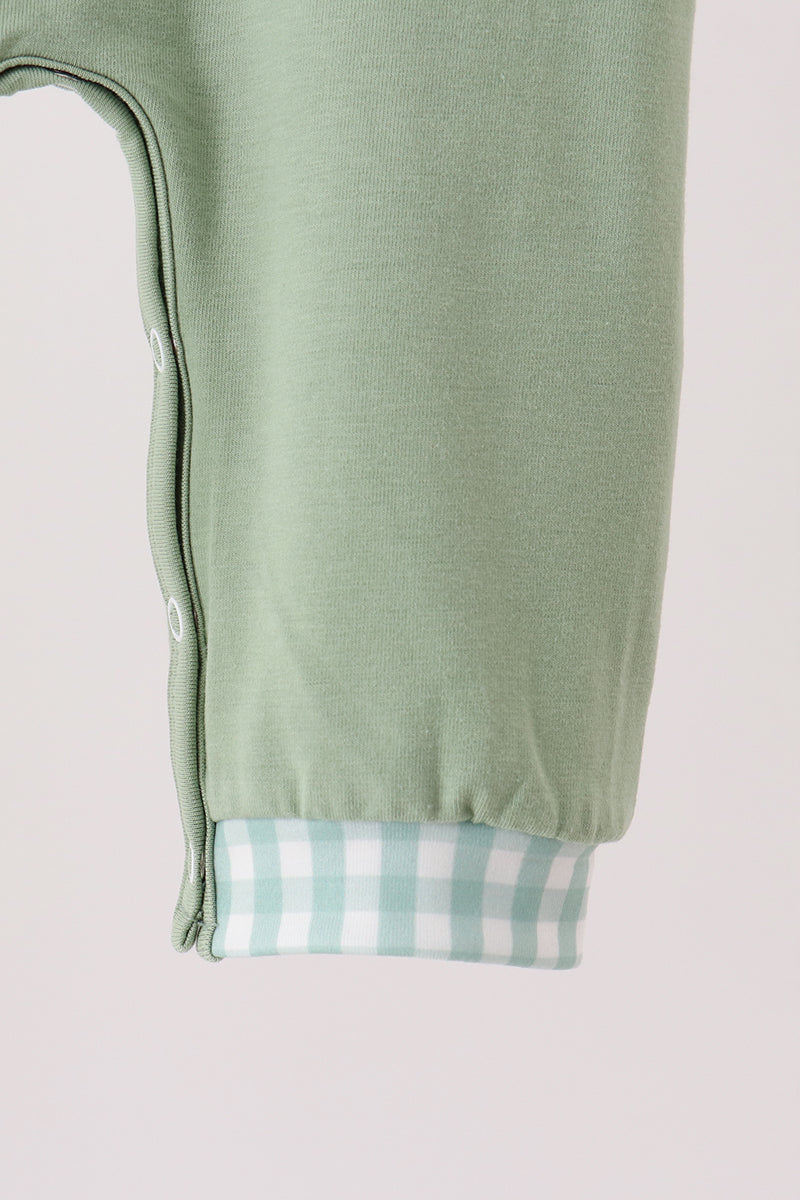 Sage Christmas Embroidery Romper - Aaria Tees Aaria Tees