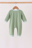 Sage Christmas Embroidery Romper - Aaria Tees Aaria Tees
