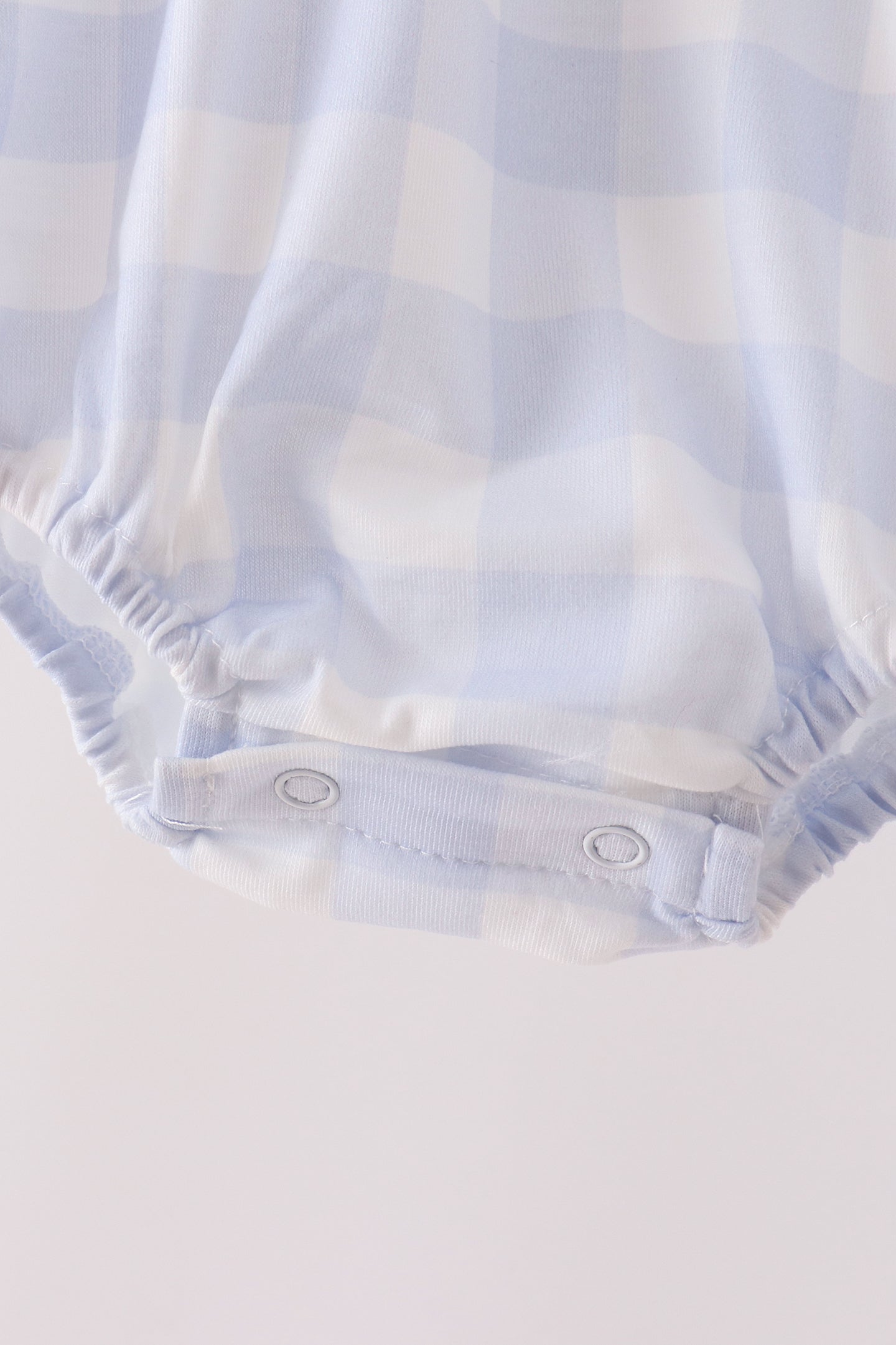 Blue Puppy Embroidery Gingham Bubble - Aaria Tees Aaria Tees