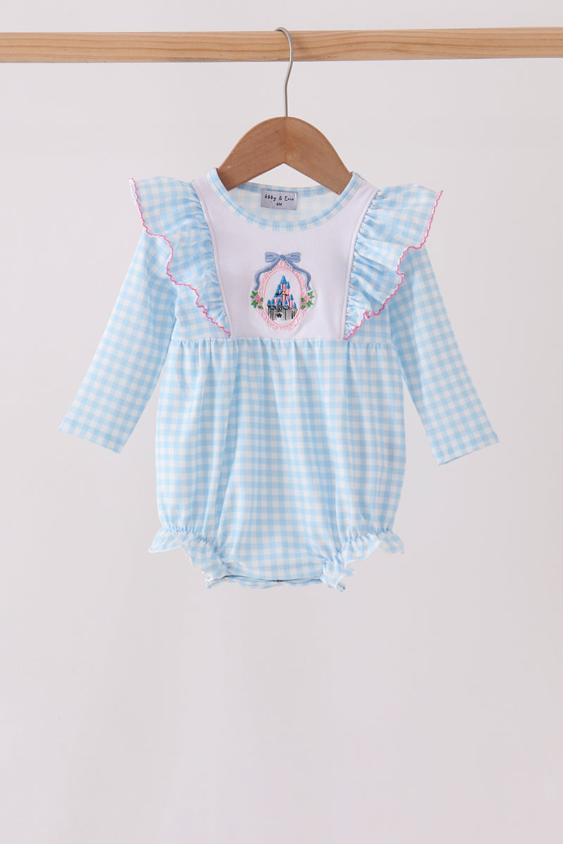Blue Castle Embroidery Ruffle Bubble - Aaria Tees Aaria Tees