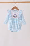 Blue Castle Embroidery Ruffle Bubble - Aaria Tees Aaria Tees