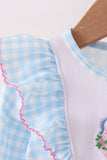 Blue Castle Embroidery Ruffle Bubble - Aaria Tees Aaria Tees
