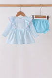 Blue Castle Embroidery Ruffle Bloomer Set - Aaria Tees Aaria Tees