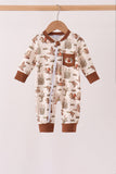 Brown Duck Embroidery Romper - Aaria Tees Aaria Tees