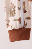 Brown Duck Embroidery Romper - Aaria Tees Aaria Tees