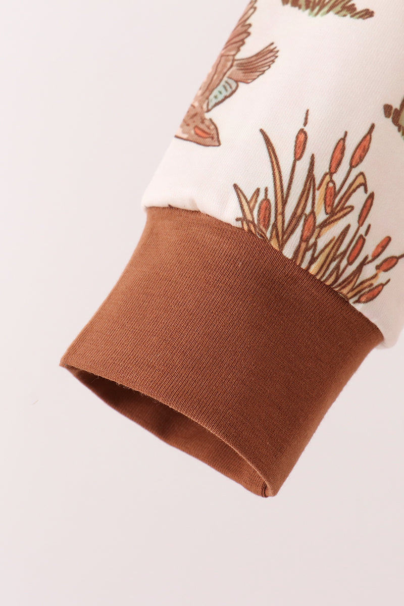 Brown Duck Embroidery Pants Set - Aaria Tees Aaria Tees
