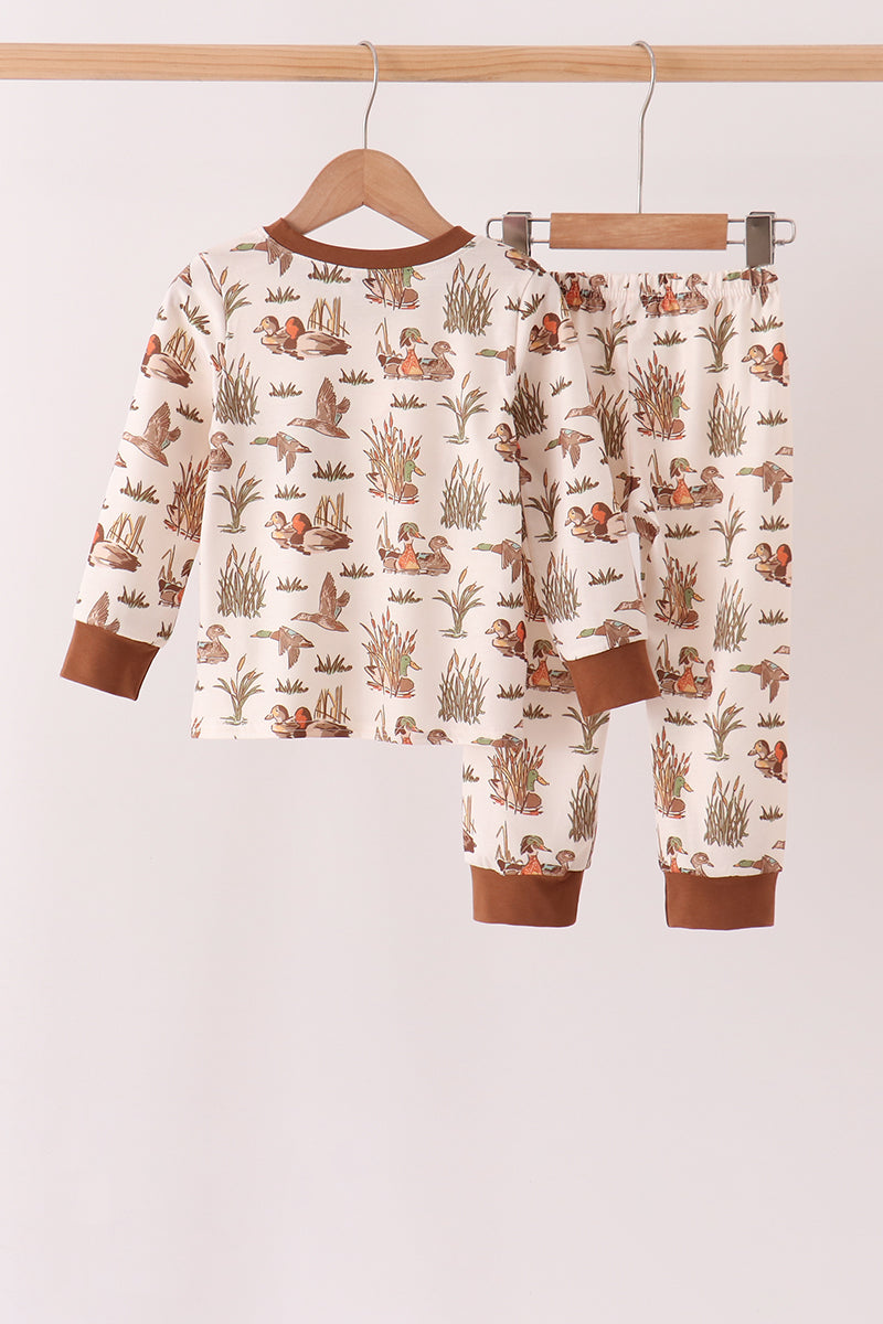 Brown Duck Embroidery Pants Set - Aaria Tees Aaria Tees