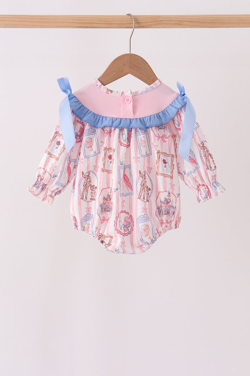 Pink Character Bow Embroidery Bubble - Aaria Tees Aaria Tees