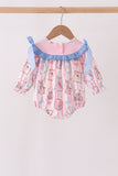 Pink Character Bow Embroidery Bubble - Aaria Tees Aaria Tees