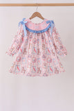 Pink Character Bow Embroidery Dress - Aaria Tees Aaria Tees