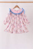 Pink Character Bow Embroidery Dress - Aaria Tees Aaria Tees