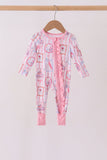 Pink Character Ruffle Bamboo Romper - Aaria Tees Aaria Tees