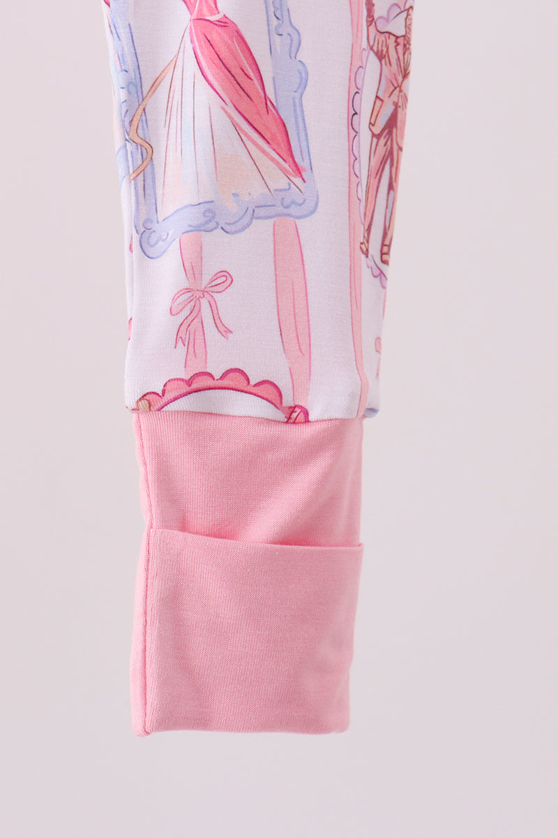 Pink Character Ruffle Bamboo Romper - Aaria Tees Aaria Tees